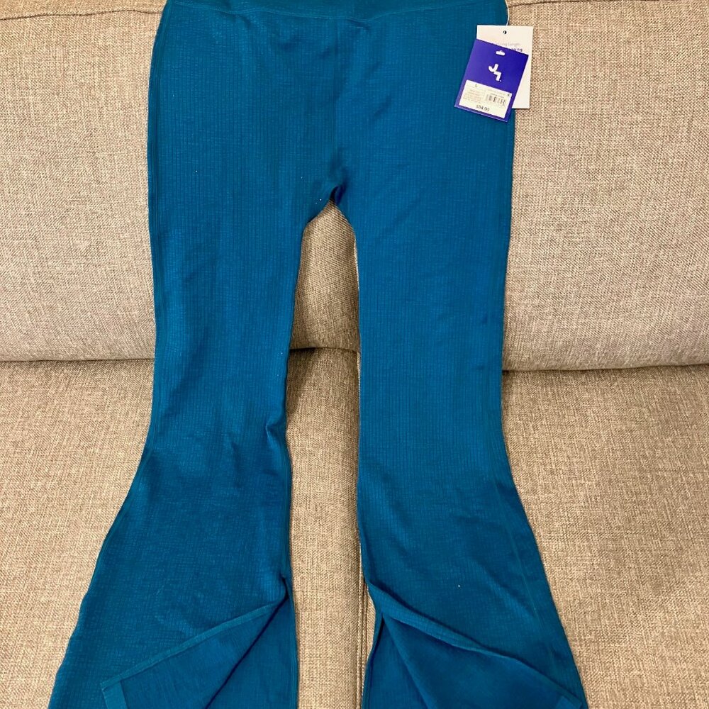 NWT JoyLab Extra-Long Length Ribbed High-Rise Flare Slit Legging Size L